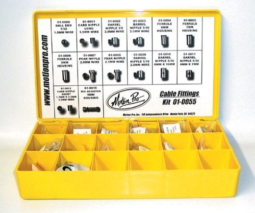 Motion Pro Cable Fitting Kit - Premium Motorcycle Cable Repair Set for Harley, Honda, Yamaha - Perfect for DIY Bike Maintenance & Roadside Repairs