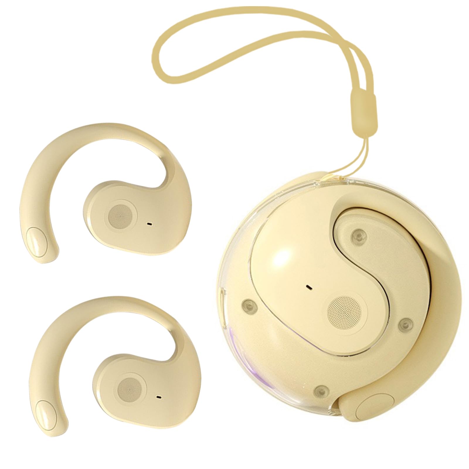 LMQ Open Ear Wireless Bluetooth 5.4 Earbuds - 36H Playtime, Secure Earhooks, Built-in Mic - Perfect for Running, Gym & Outdoor Sports (Compatible with Android/iOS)