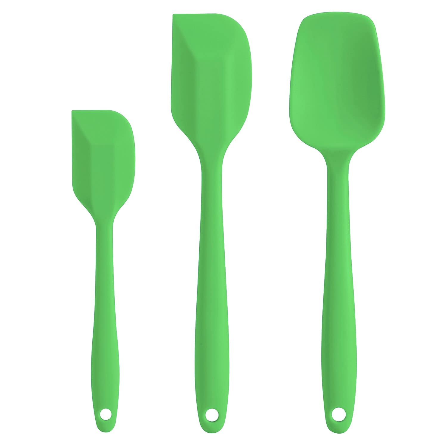 Cooptop Silicone Spatula Set - 600°F Heat Resistant Rubber Spatula & Baking Spoon for Cooking, Baking, Mixing - Non-Stick Kitchen Utensils (Dark Green) - Perfect for Cake Decorating, Cookie Dough, and Sauce Stirring