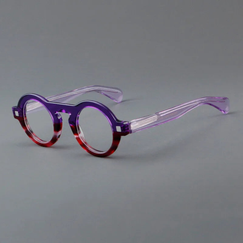 CCspace Unisex Full Rim Round Thick Acetate Eyeglasses Frame 301598 - Stylish & Durable for Men & Women - Perfect for Reading, Work, and Fashion Accessories