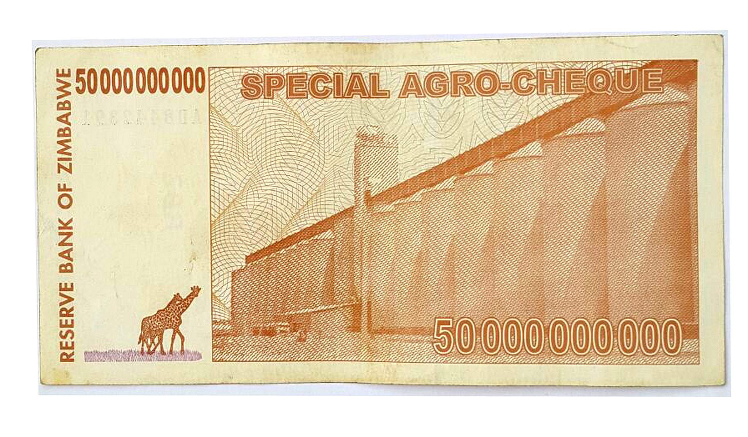 50,000,000,000 Zimbabwe Dollars Banknote - Rare Collectible Currency for Sale - Perfect for Numismatists, History Buffs & Unique Gift Ideas