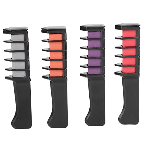 4Pcs Premium Hair Chalk Comb Set - Temporary Hair Color for Teens & Girls | Perfect for Birthdays, Christmas, Halloween & Parties | Fun Hair Styling Accessories for Festivals & Special Occasions
