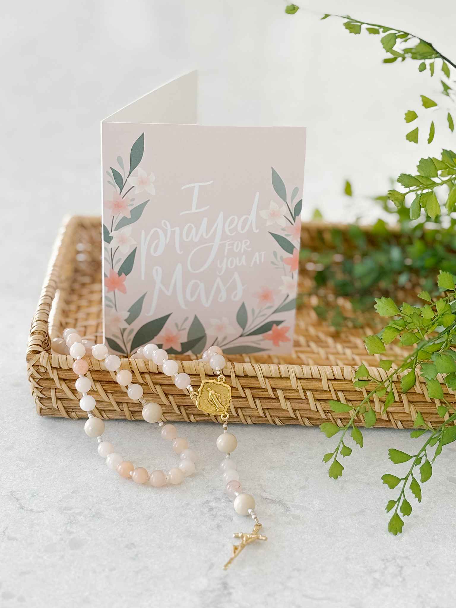 I Prayed for You at Mass Greeting Card - Religious Sympathy & Encouragement Card for Church, Prayer Groups, and Spiritual Support