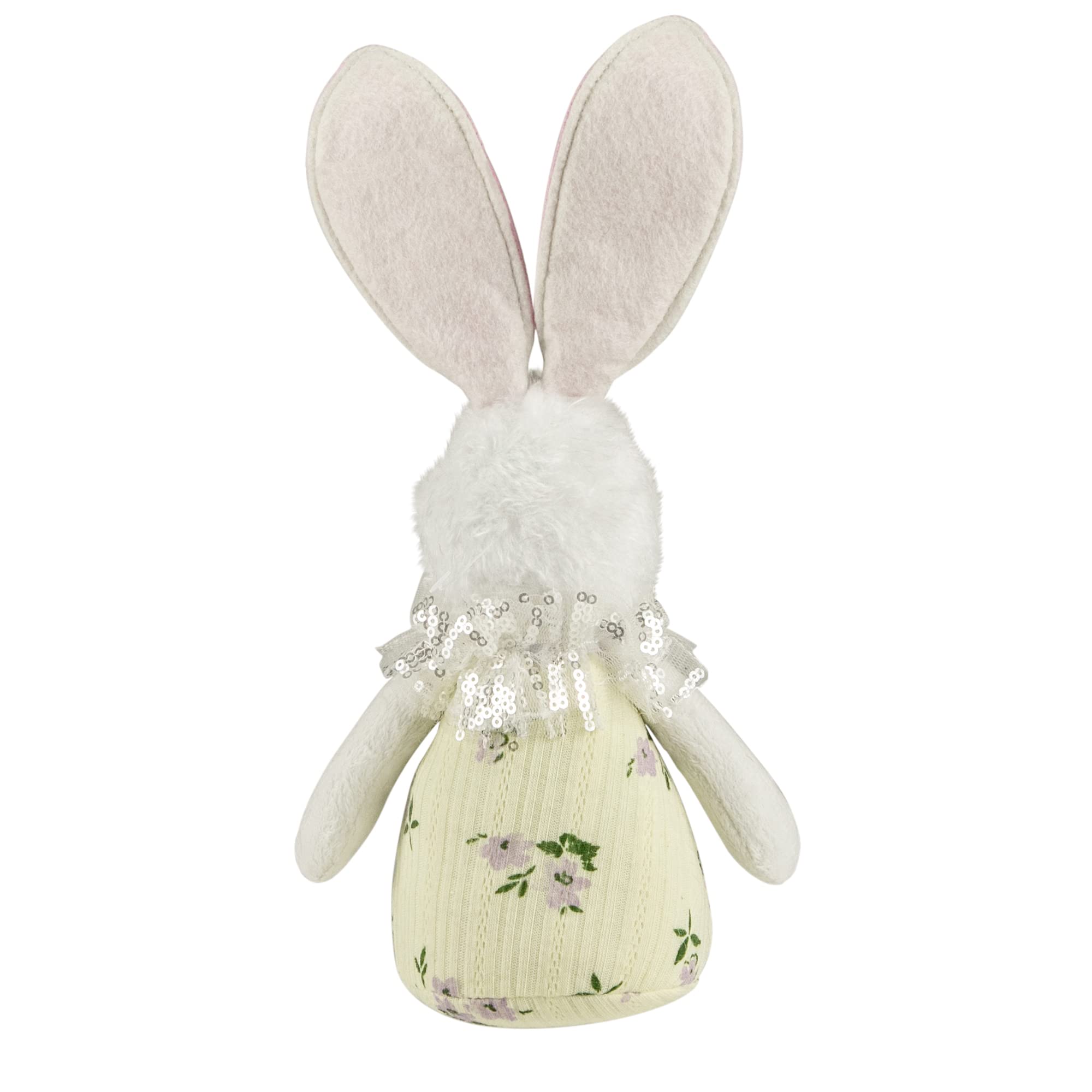 Northlight 11-Inch Yellow Spring Floral Easter Bunny Decor - Easter Table Centerpiece, Spring Home Decor, Easter Basket Stuffers