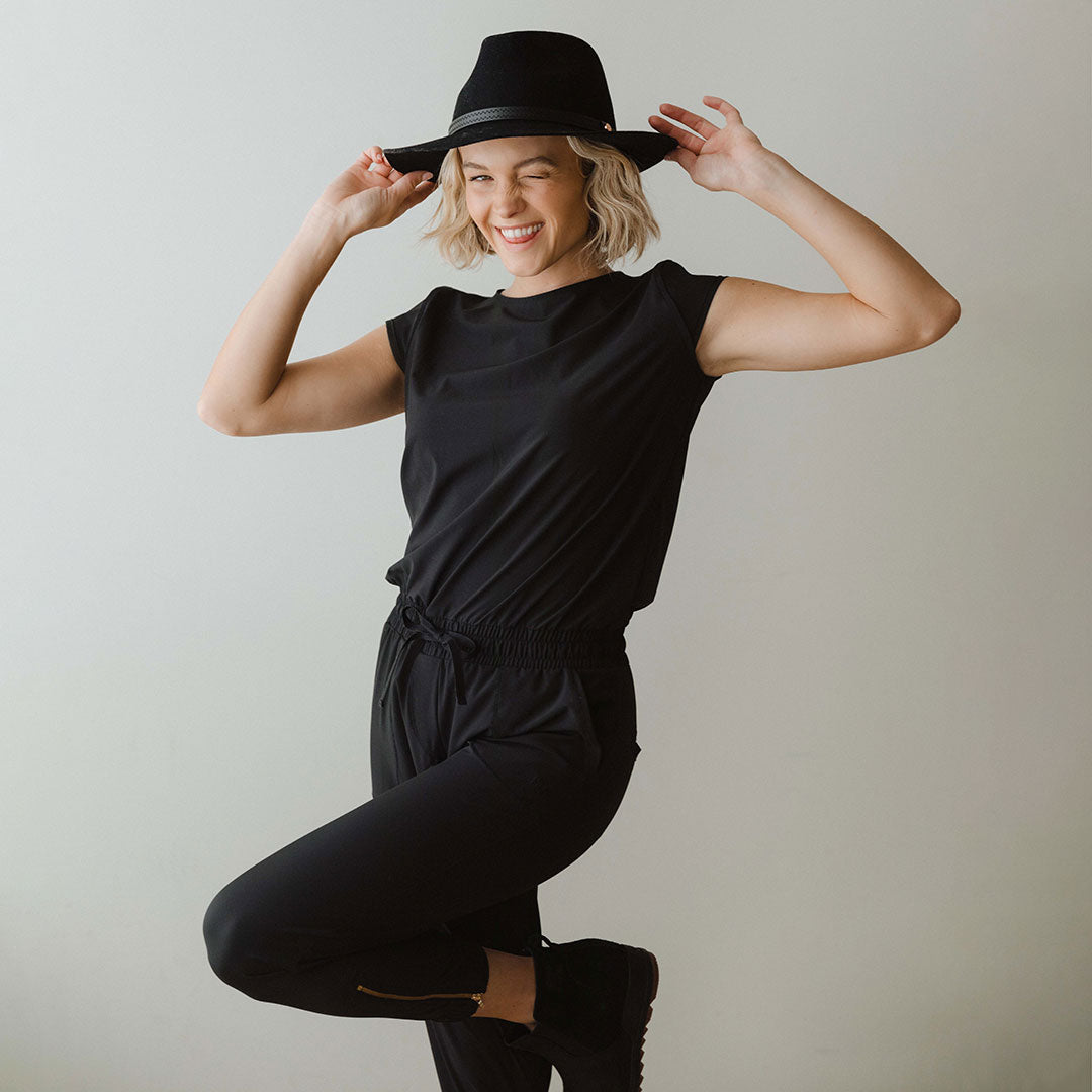 Stylish Black Jumpsuit for Women - Trendy One Piece Romper with Pockets | Perfect for Casual Outings, Date Nights & Summer Vacations