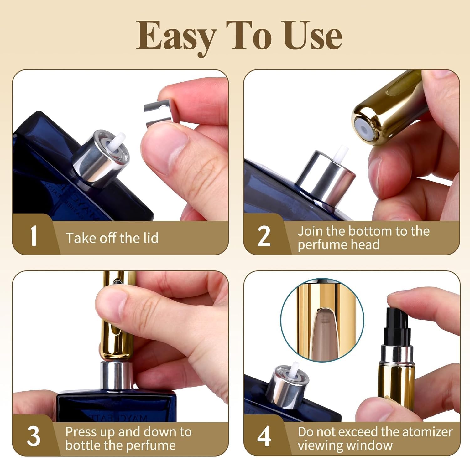 Portable Mini Refillable Perfume Atomizer Bottle - 5ml Travel Size Spray Scent Pump Case (5 Pack) - Perfect for Travel, Gym, Office & On-the-Go Fragrance Touch Ups