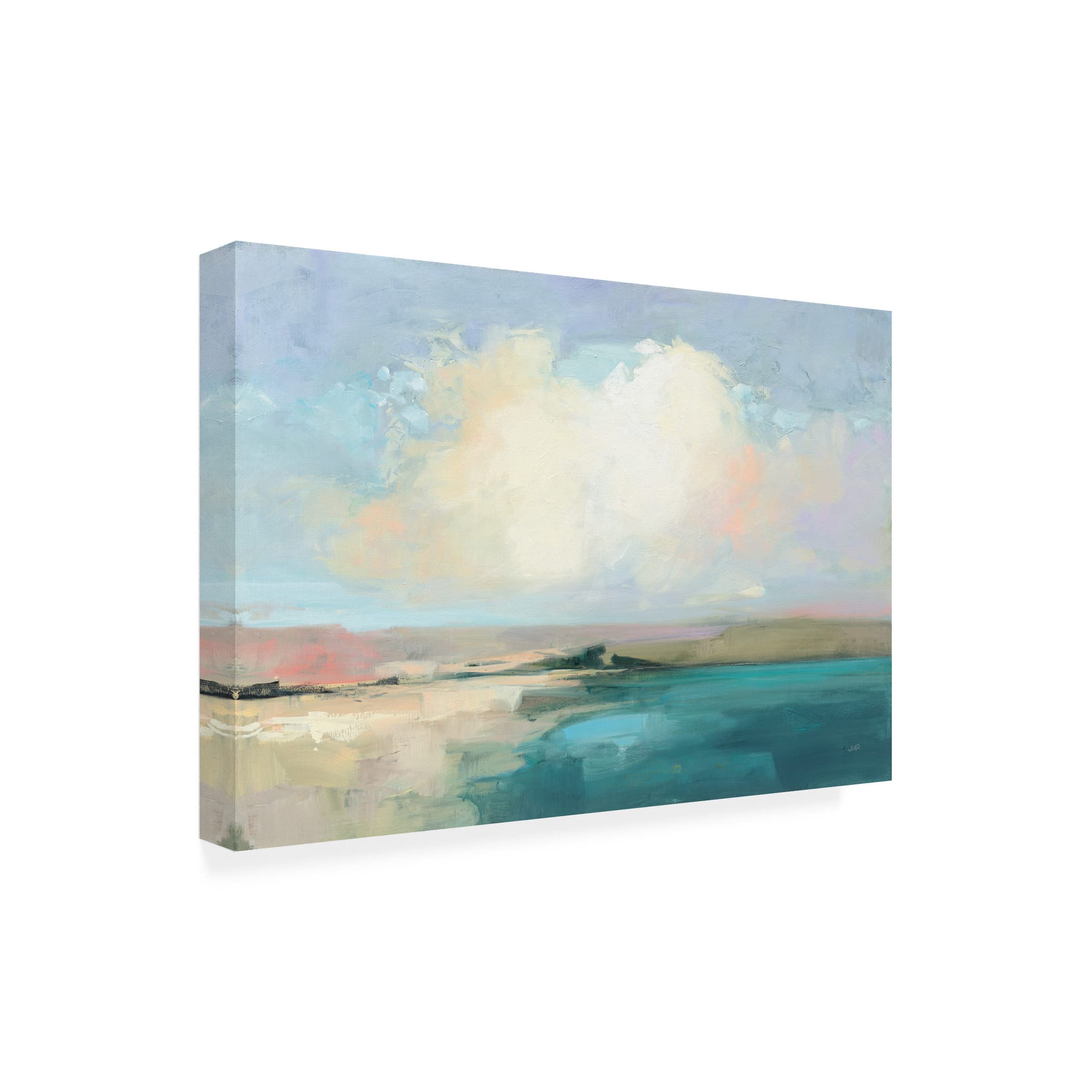 Julia Purinton 'Coastal Sky' Canvas Wall Art Print - Seascape Ocean Sunset Painting for Beach House Decor, Living Room & Bedroom