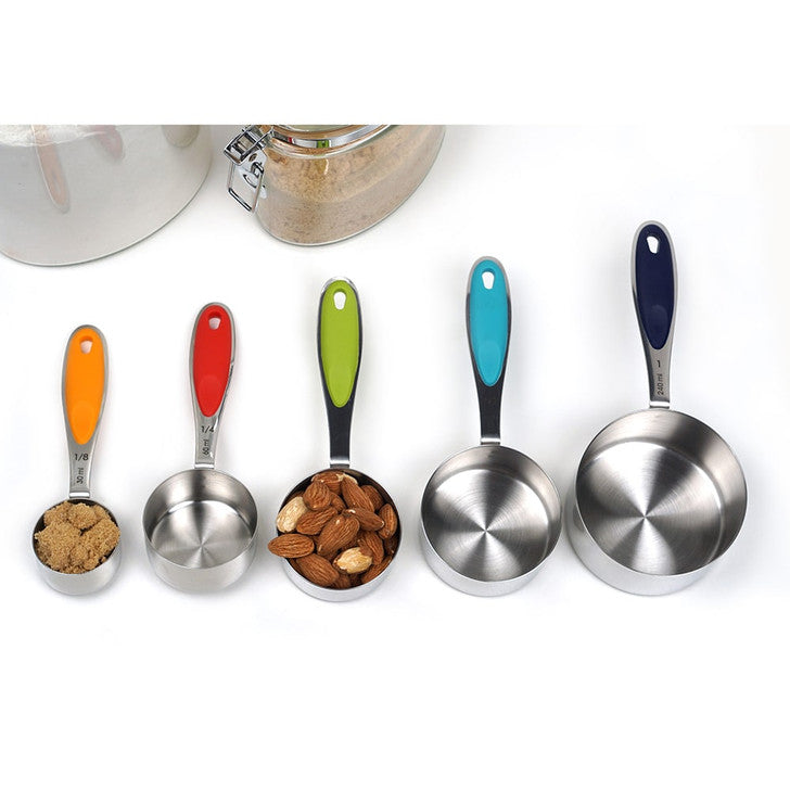 5-Piece Colorful Plastic Measuring Cups Set for Baking, Cooking & Kitchen - Perfect for Dry & Liquid Ingredients, DIY Crafts & Home Organization
