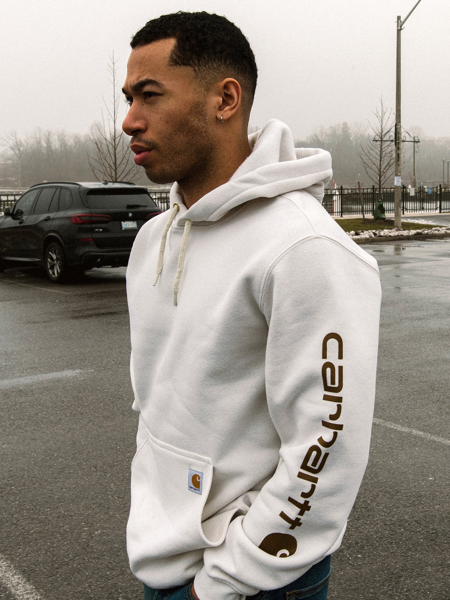 Carhartt Loose Fit Midweight Logo Sleeve Hoodie - Comfortable & Durable Men's Pullover for Work, Outdoor & Casual Wear