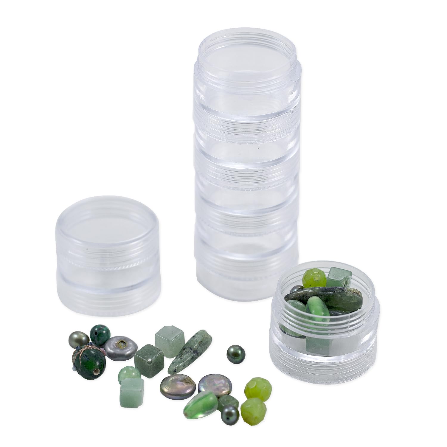 7-Piece Stackable Plastic Food Storage Trays with Lids - 8.75