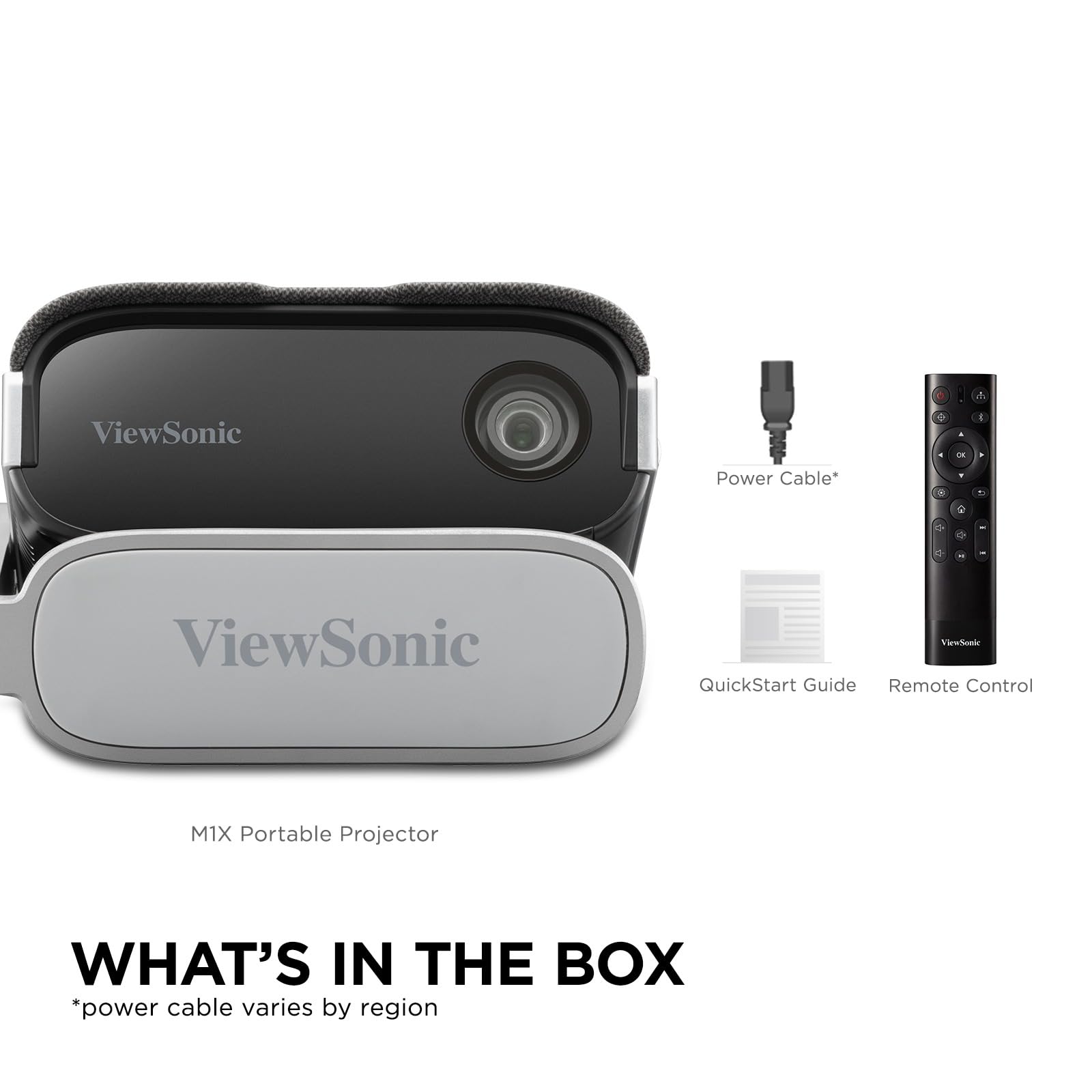 ViewSonic M1X Portable LED Projector with Smart Stand | 1080P HD | Harman Kardon Speakers | Built-In Battery | H/V Keystone Correction | Bluetooth & WiFi | USB-C & USB-A - Perfect for Home Theater, Outdoor Movies, Business Presentations & Gaming