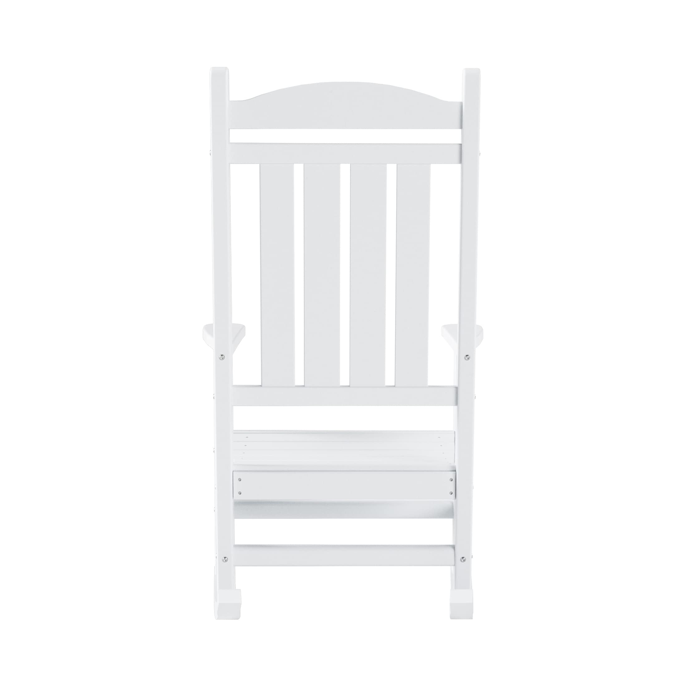 WO Home Furniture 3-Piece HDPE Outdoor Patio Rocking Chair Set - Traditional White Rocking Chairs for Garden, Porch & Backyard Relaxation