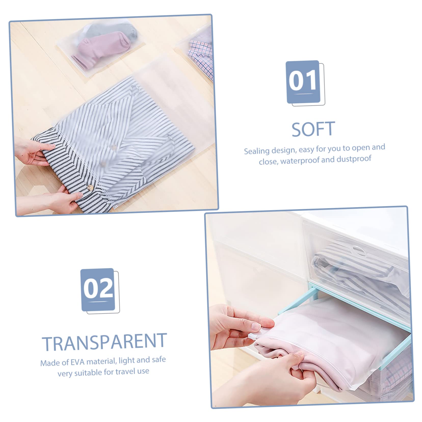 10 Pack Eva Travel Toiletry Bags - Waterproof Zipper Sealed Cosmetic Storage Pouches for Suitcases | Organize Makeup & Essentials for Business Trips, Vacations & Daily Use