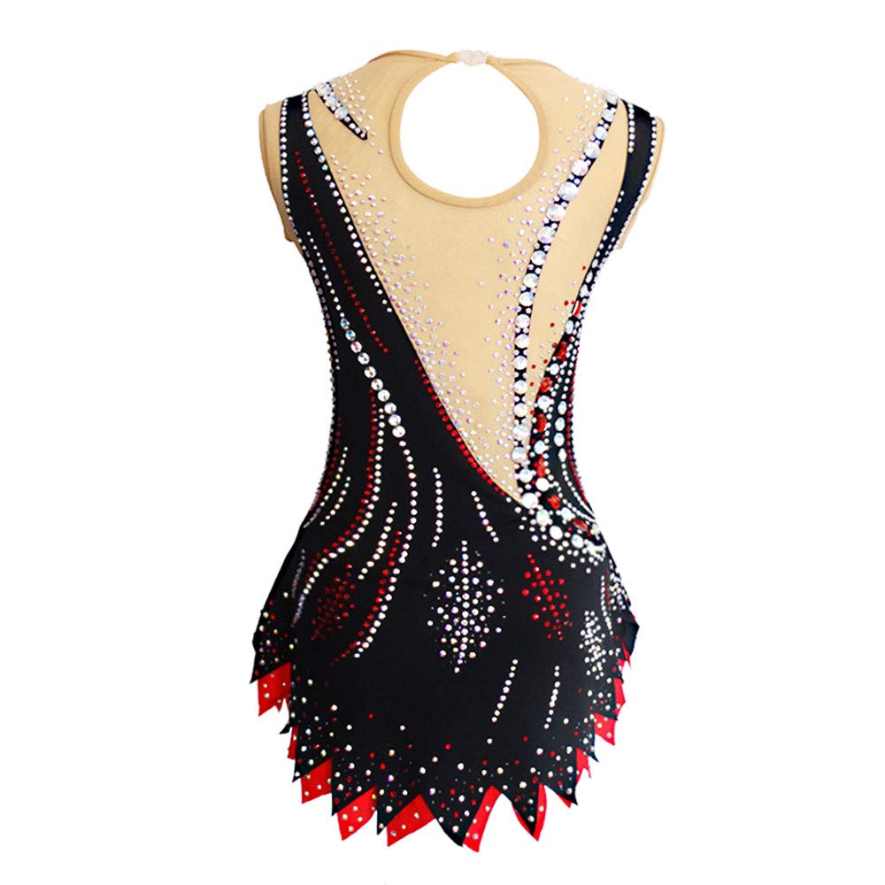Rhythmic Gymnastics Leotards for Girls - Black Artistic Gymnastics Leotard Size 8 | Perfect for Competitions, Performances & Training