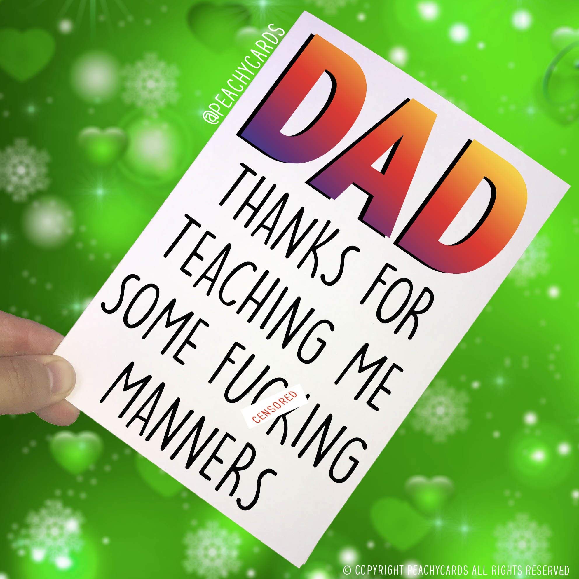 Funny Rude Father's Day Card for Dad - Birthday & Christmas Gift Idea