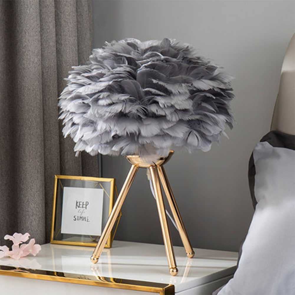 Modern Gold Feather Table Lamp 17.7