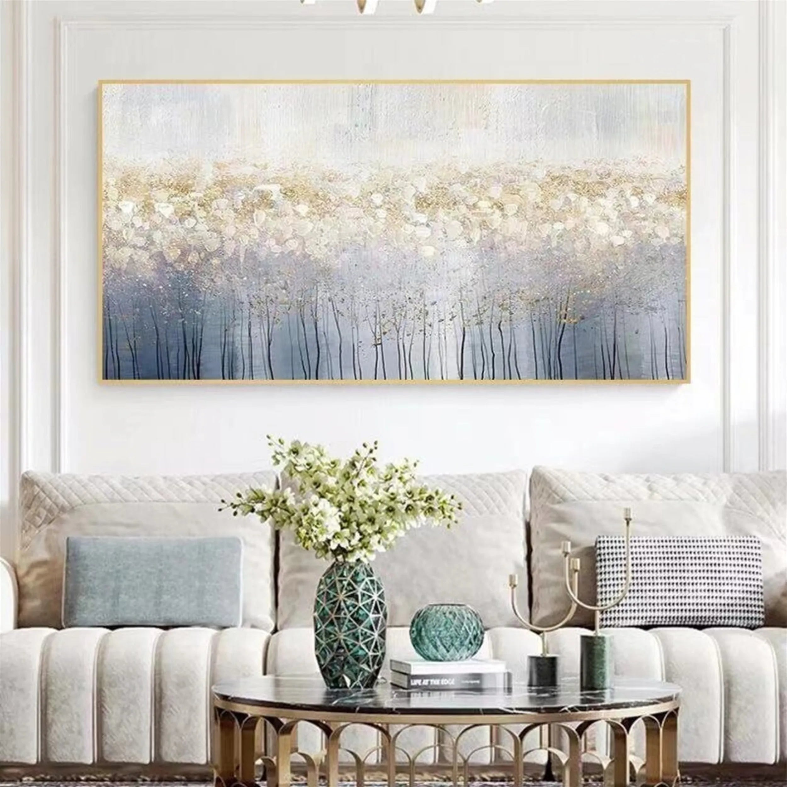 Flower and Tree Painting #FT074 - Handmade Canvas Art for Home Decor, Office Wall Art, Living Room & Bedroom Aesthetic
