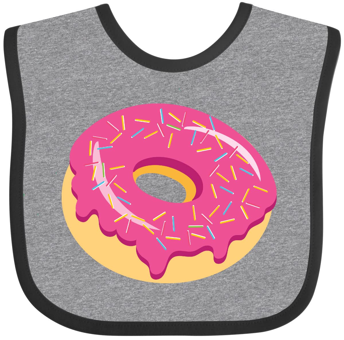 Inktastic Pink Donut with Sprinkles Baby Bib - Soft Cotton Drool Bib for Infants & Toddlers - Perfect for Feeding Time, Daycare, and Photo Shoots