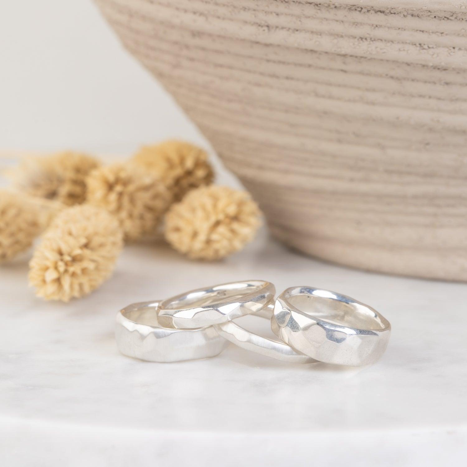 Elegant Thin Geometric Silver Band Ring for Women - Minimalist Stackable Jewelry for Everyday Wear & Special Occasions
