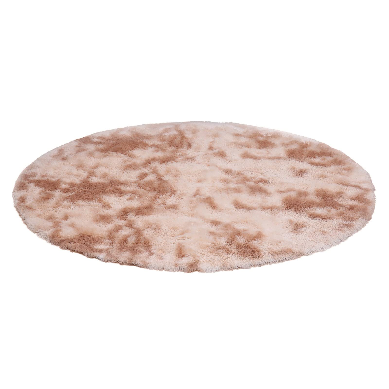 MALIDAN Soft Faux Sheepskin Fur Chair Cover & Fuzzy Area Rug - Cozy Round/Long Carpet for Couch, Sofa, Bedroom & Living Room Floor - Perfect for Home Decor, Pet Bed & Winter Warmth (Beige, One Size)