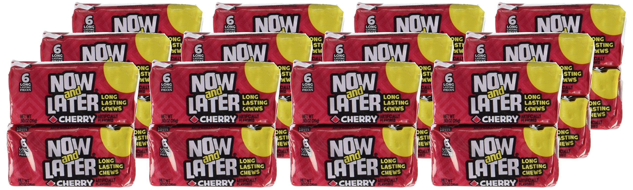 Now and Later Chewy Candy Bars - Cherry & Banana Flavored (24 Pack) | Bulk Assorted Fruit Candy for Parties, Halloween Treats & Office Snacks