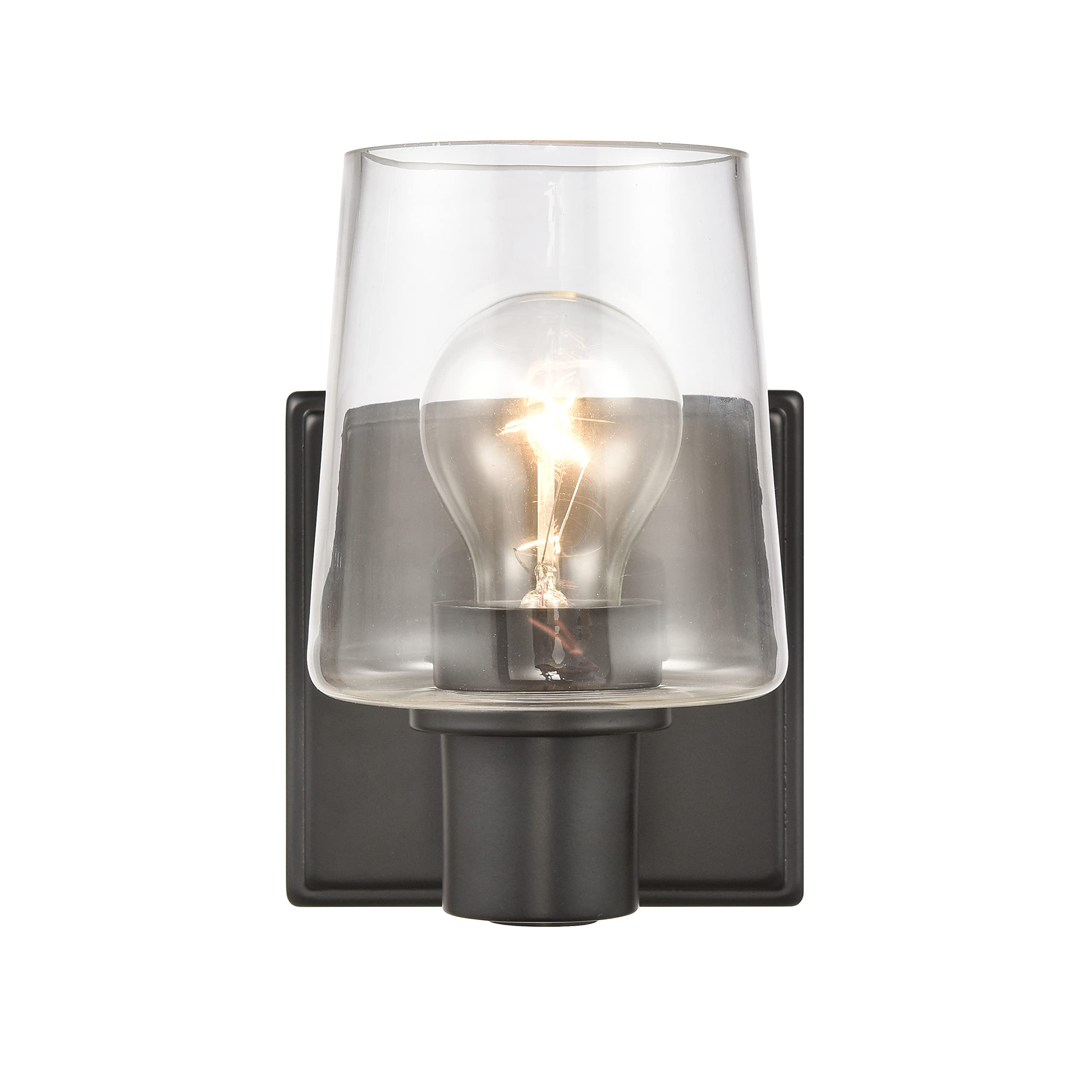Elk Home Celia Vanity Light - 1-Light Matte Black Bathroom Light Fixture with Clear Glass Shades, Transitional Style for Bedroom, Powder Room & Dressing Area