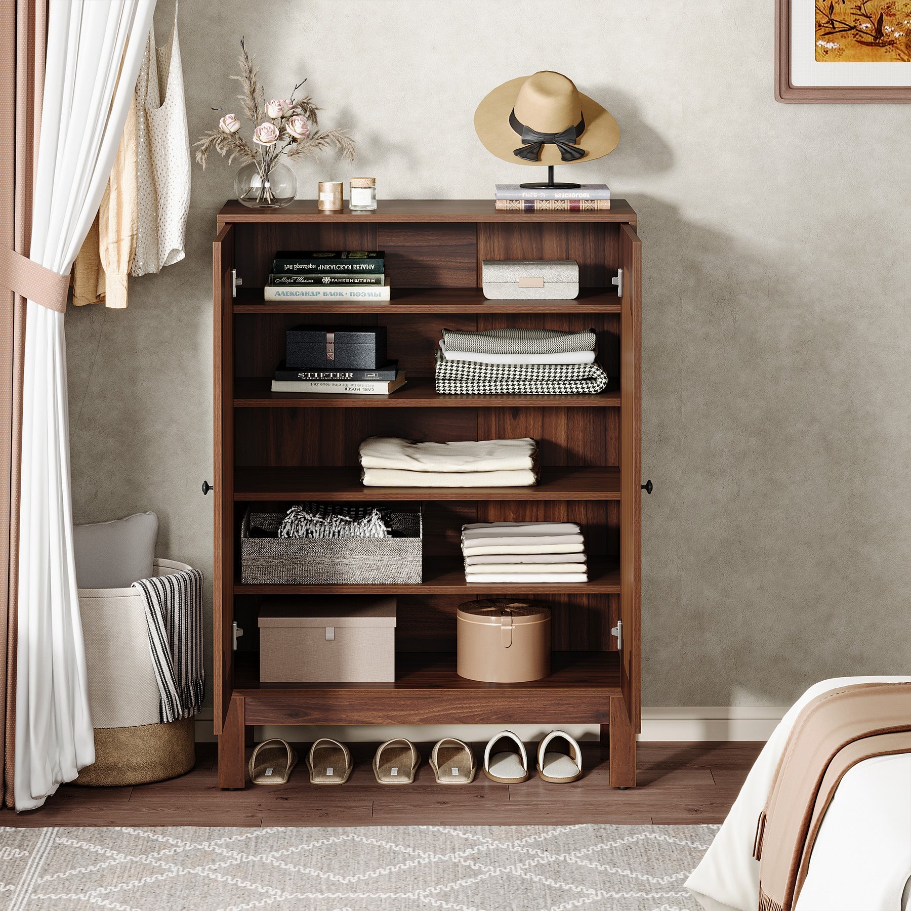 20 Pairs Shoe Cabinet Organizer - 6 Tier Adjustable Shoe Storage Rack with Removable Shelves - Perfect for Closet, Entryway, Mudroom & Small Space Organization