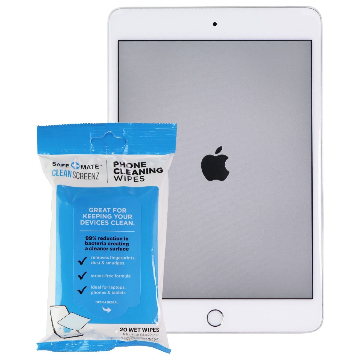 Apple iPad Mini 4 (7.9 inch) Wi-Fi Tablet 128GB - Silver | A1538 Model | Portable & Lightweight for Travel, Work & Entertainment | Includes Free Screen Wipes