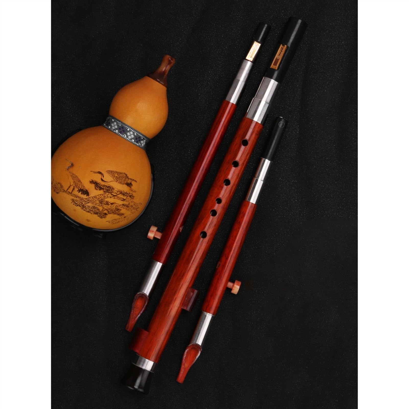 Professional 3-Tone Hulusi Gourd Flute for Beginners & Adults - D Key Piccolo with Carrying Case | Perfect for Traditional Music, Meditation & Cultural Performances