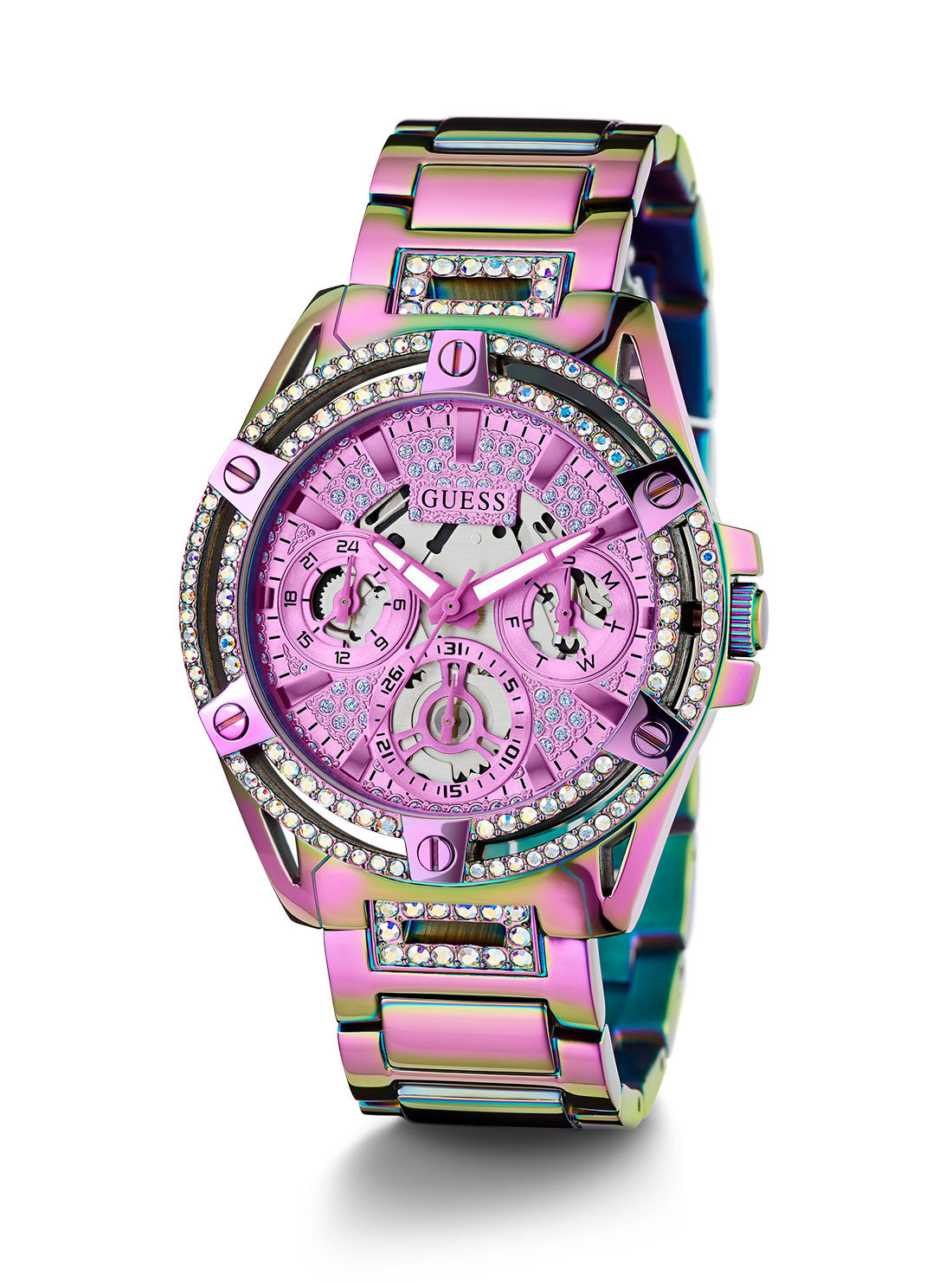 Elegant Iridescent Crystal Queen Watch for Women - Luxury Fashion Accessory for Parties, Weddings & Special Occasions