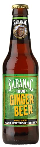 **Saranac Ginger Beer - Pack of 24 (12 oz Glass Bottles) - Hand-Crafted Since 1888 - Premium Soft Drink for Cocktails, Mocktails & Refreshing Beverages**