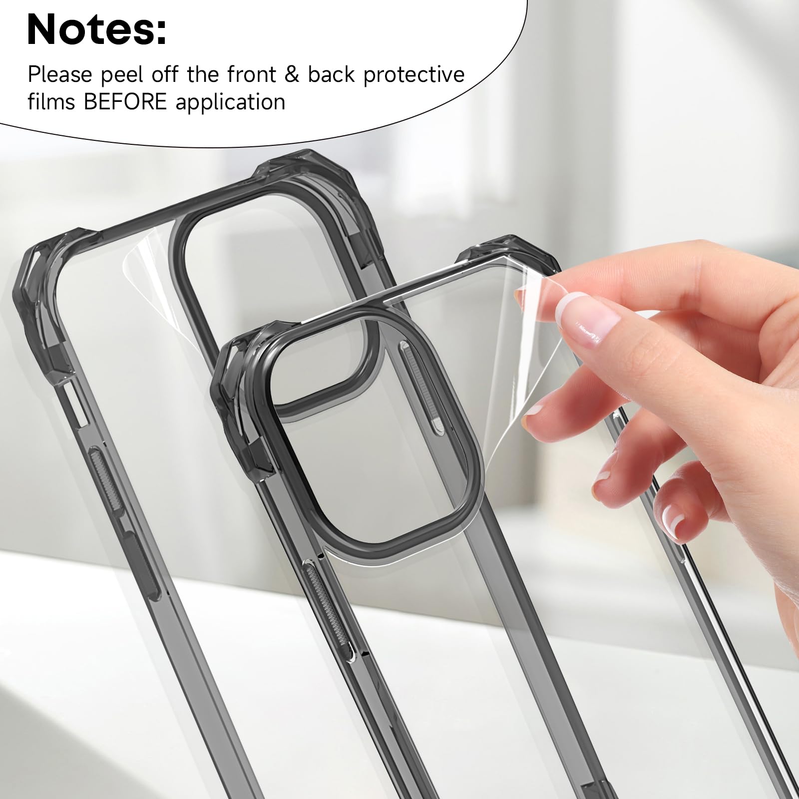 Clear Shockproof iPhone 15 Pro Max Case with Adjustable Crossbody Strap - Transparent PC Phone Cover with Neck Lanyard for Women | Perfect for Travel, Shopping & Hands-Free Use