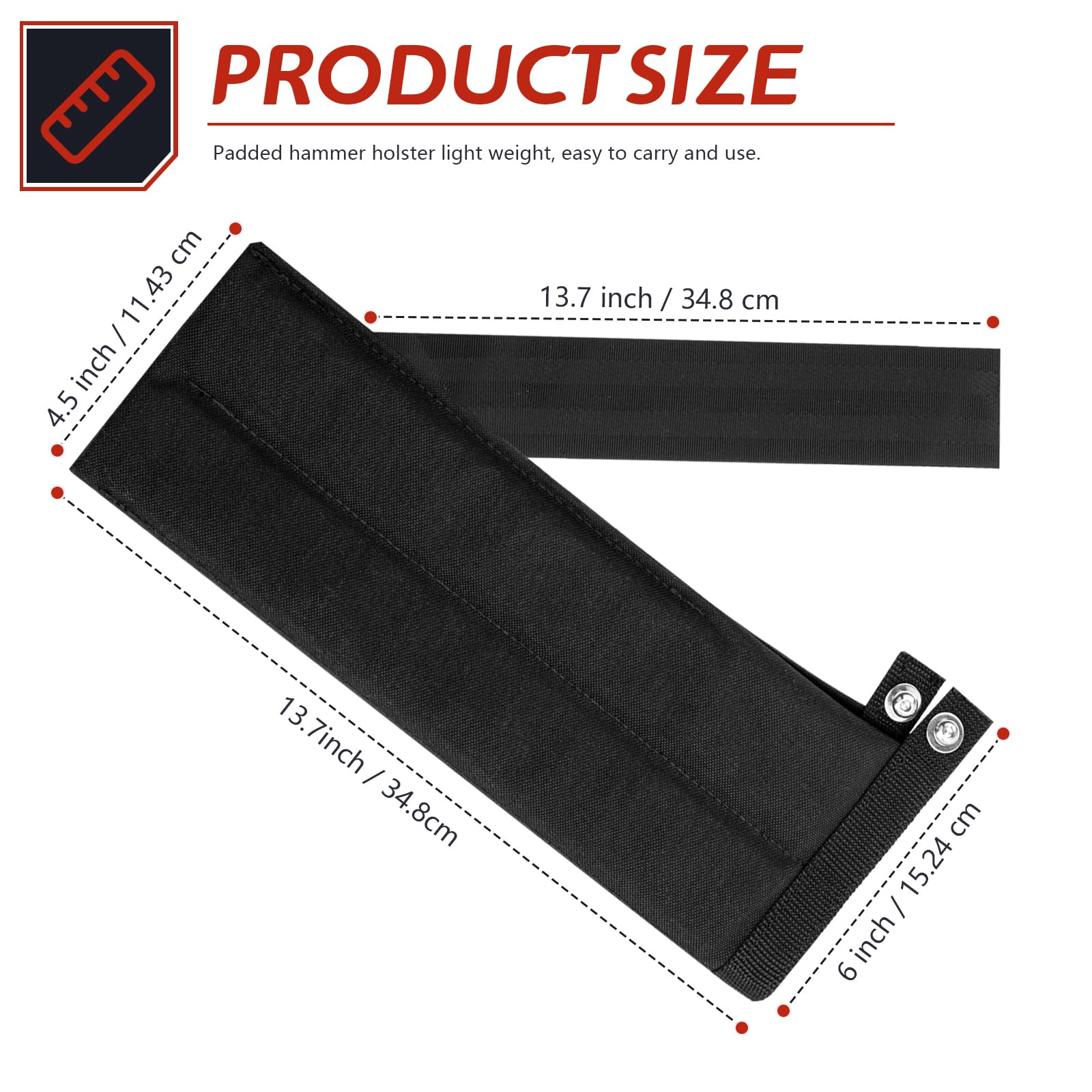 **Padded Hammer Holster - Replacement for Diamondback Tools Belt Hammer Holder | Hammer Sleeve Compatible with Diamondback Tool Pouch & Other Tool Belts | Right-Handed Hammer Holder for Construction, Carpentry & DIY Projects**