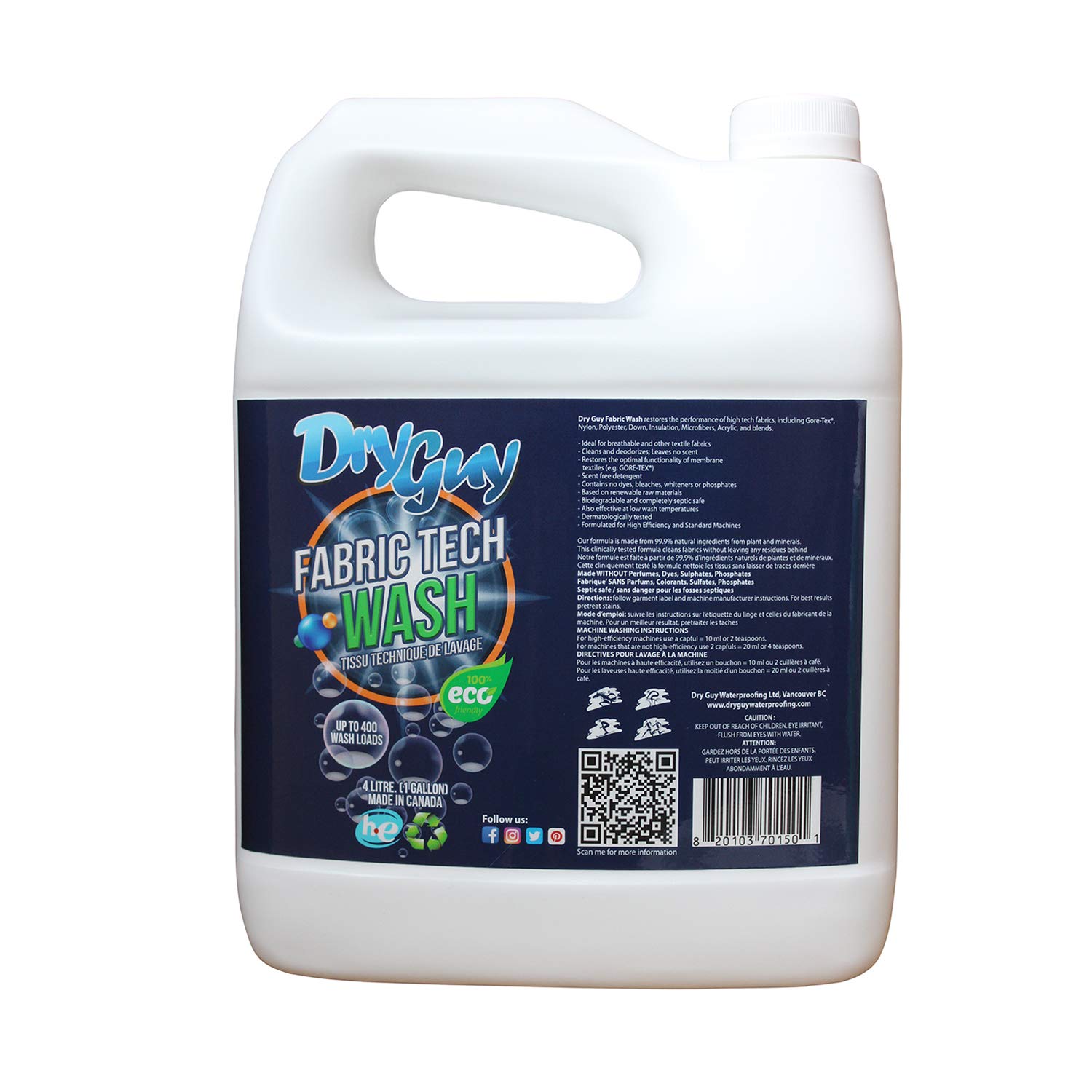 Dry Guy Fabric Tech Wash - Advanced Laundry Detergent for Waterproof & Performance Fabrics - Perfect for Outdoor Gear, Jackets & Sportswear