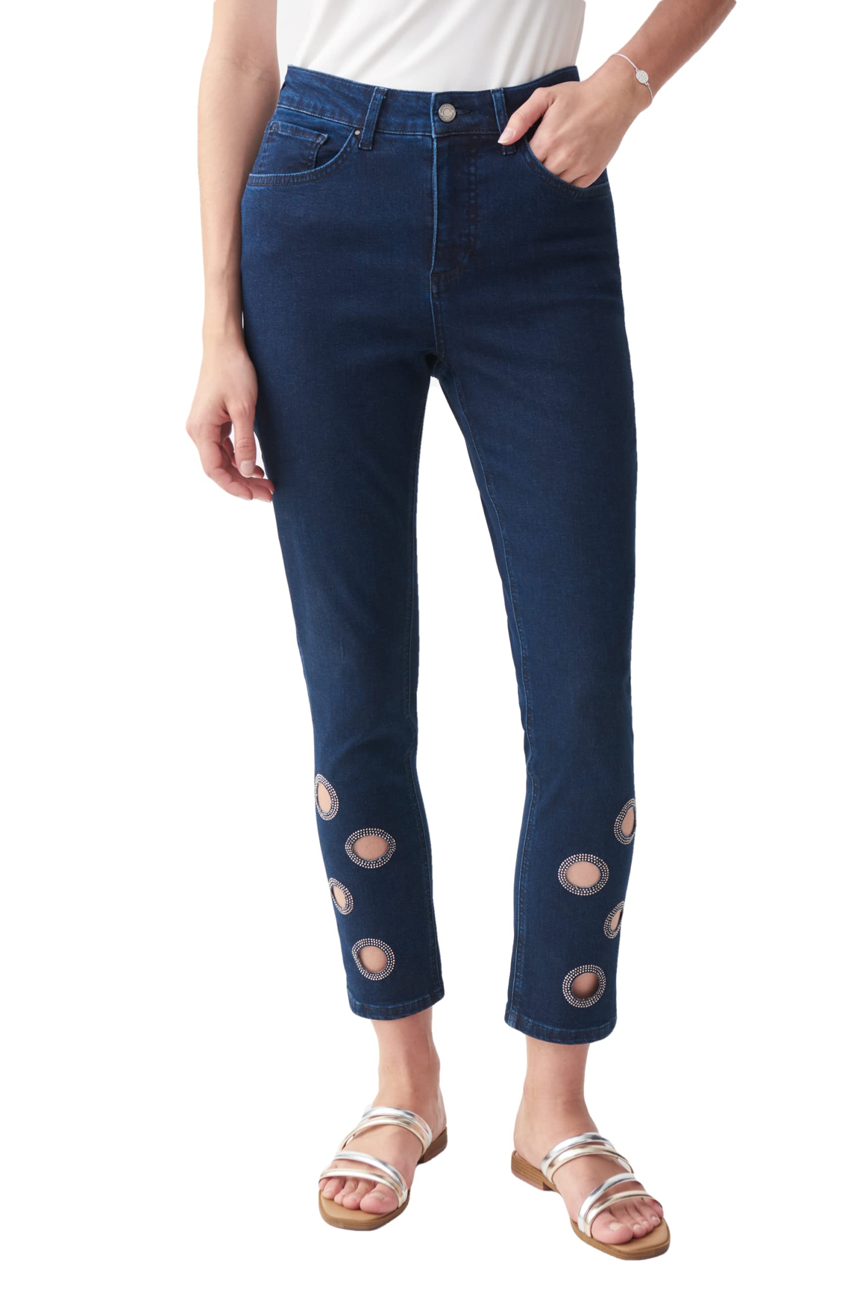 Joseph Ribkoff Women's Slim Fit Stretch Denim Jeans Style 221942 - Comfortable & Stylish for Work, Casual Outings & Date Nights