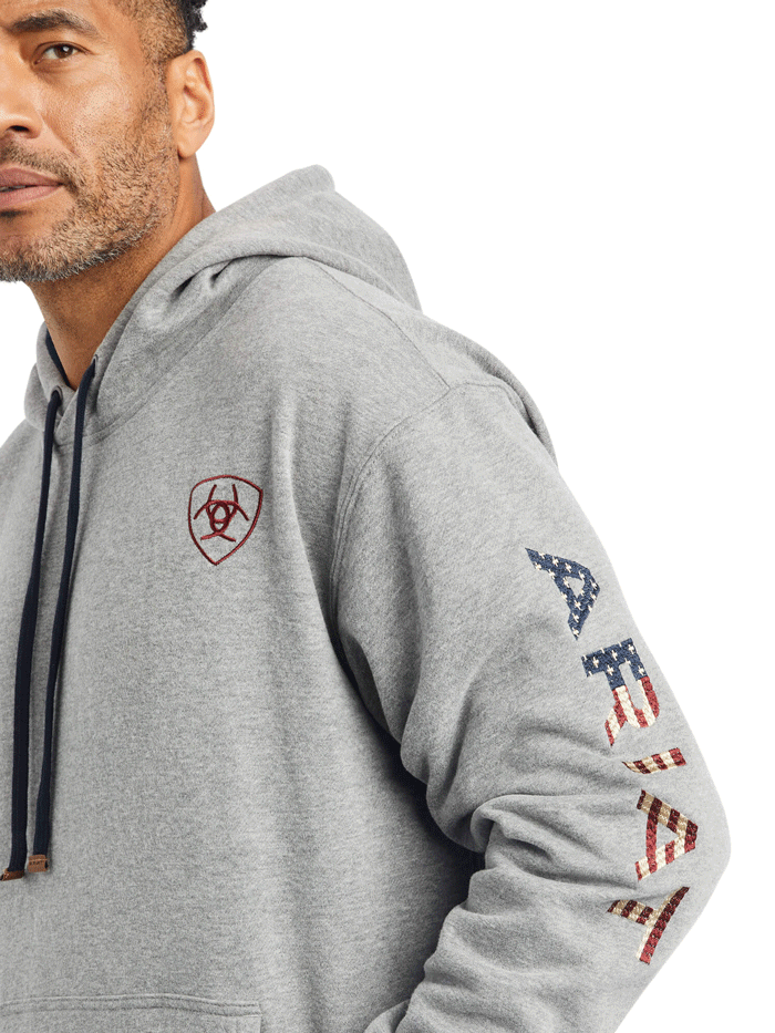 Ariat Men's Graphic Chimayo Hoodie - Heather Gray Pullover for Casual Wear & Outdoor Activities