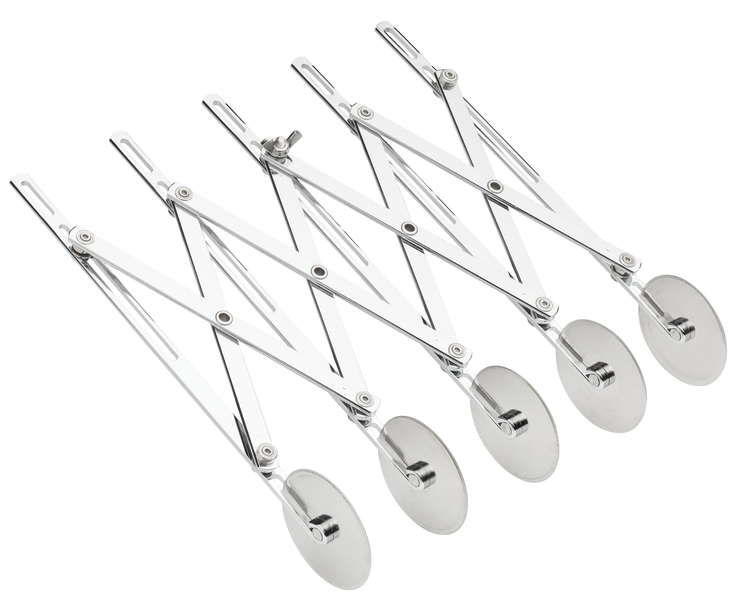 Fantes Expandable 5-Wheel Stainless Steel Dough Cutter - Authentic Italian Pasta & Pastry Tool Since 1906 | Perfect for Homemade Pasta, Pizza Dough & Baking | Commercial & Home Kitchen Use
