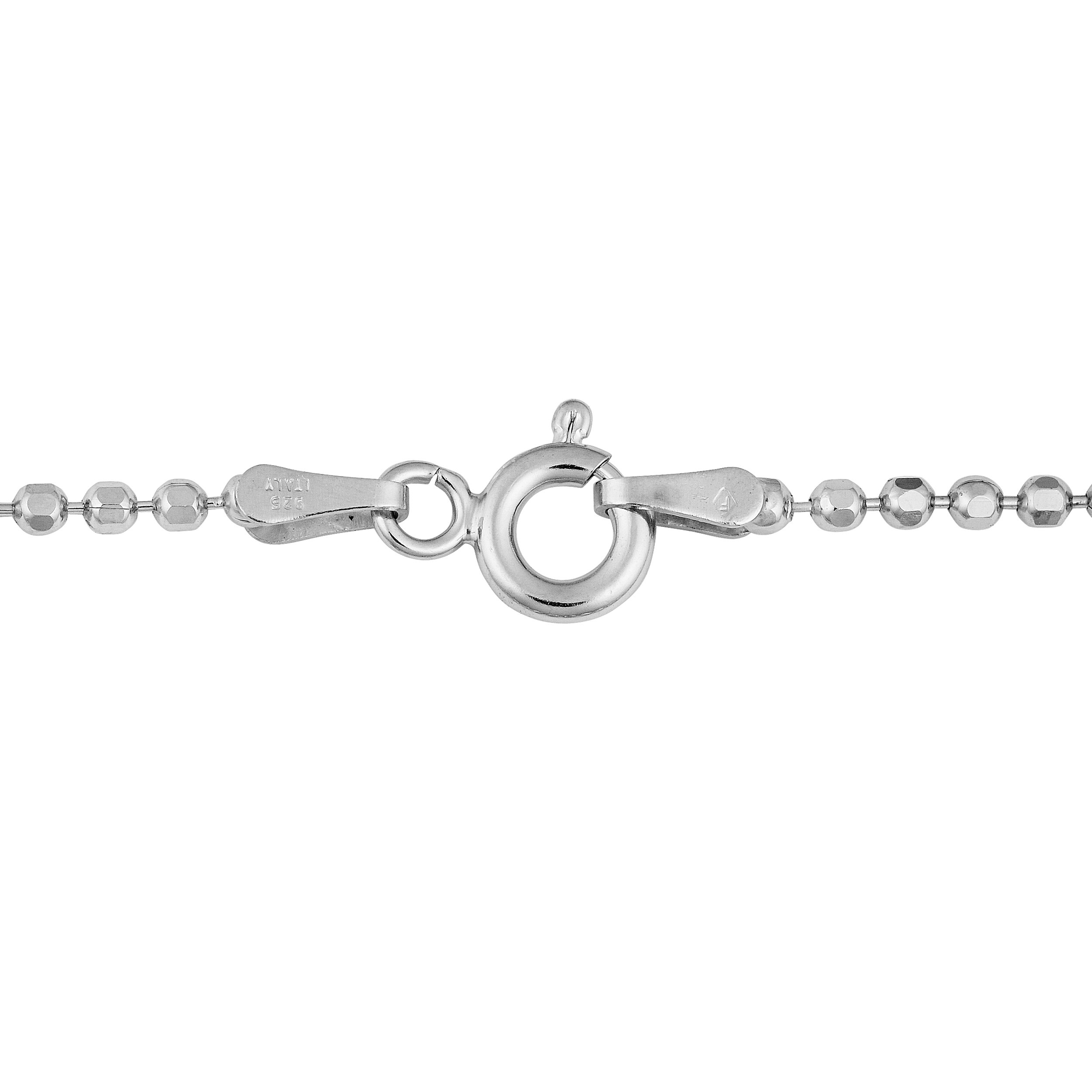 Kooljewelry Sterling Silver 1.7mm Diamond-Cut Bead Ball Chain Necklace for Women - Elegant Layering Necklace for Daily Wear, Gift Giving & Special Occasions