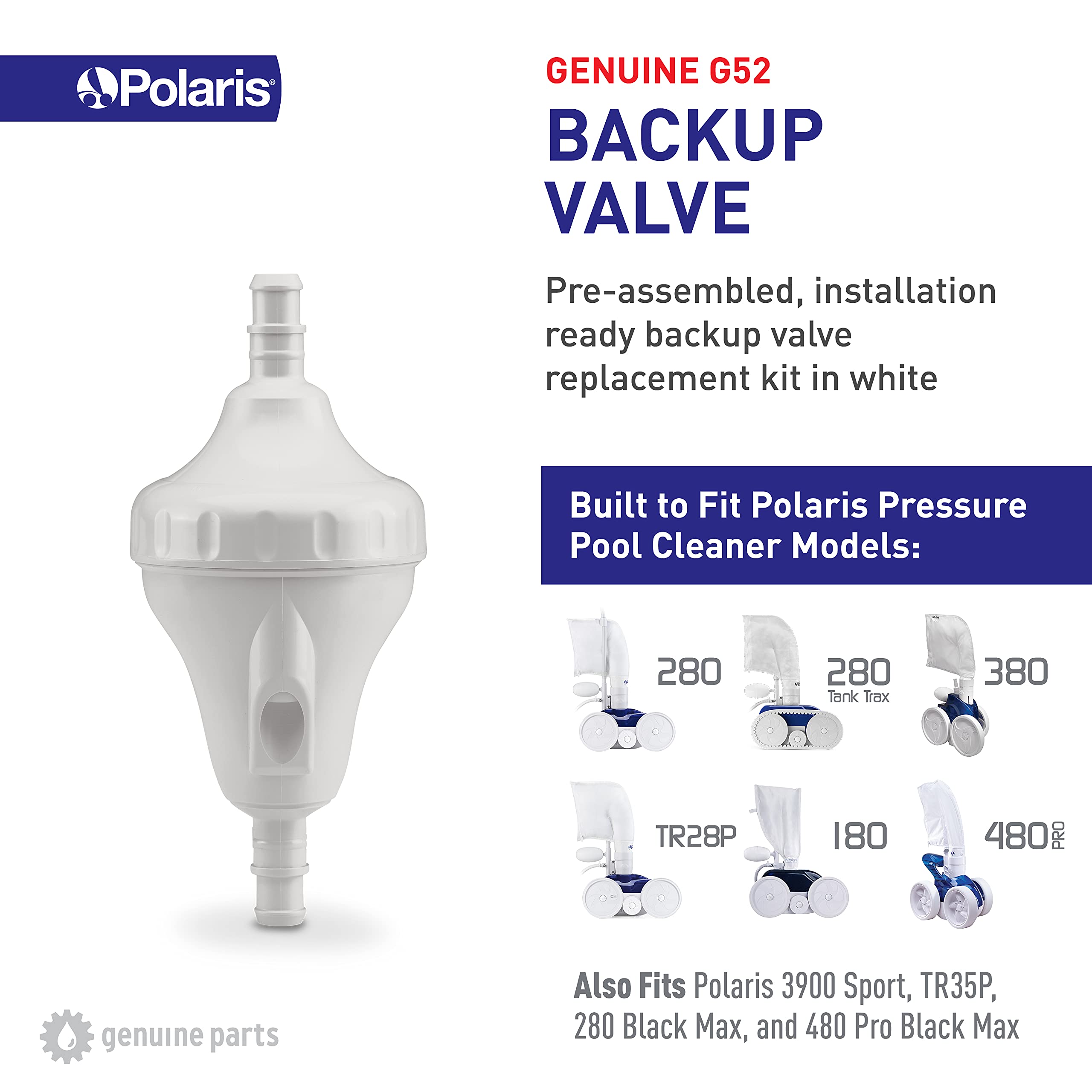 Polaris Back-Up Valve Kit Replacement Parts for Pool Cleaners | Compatible with Polaris 280, 380, 3900 | Durable Pool Maintenance Accessories for Efficient Cleaning | Perfect for In-Ground and Above-Ground Pools