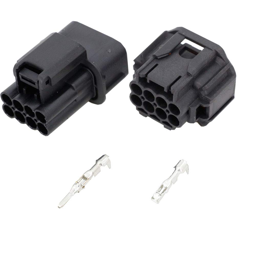 8 Pin Waterproof Connector Set with LED Headlight & Speaker Plug - Terminals 6189-7423 & 6181-6850 - Ideal for Motorcycle, ATV & Marine Electrical Wiring Upgrades
