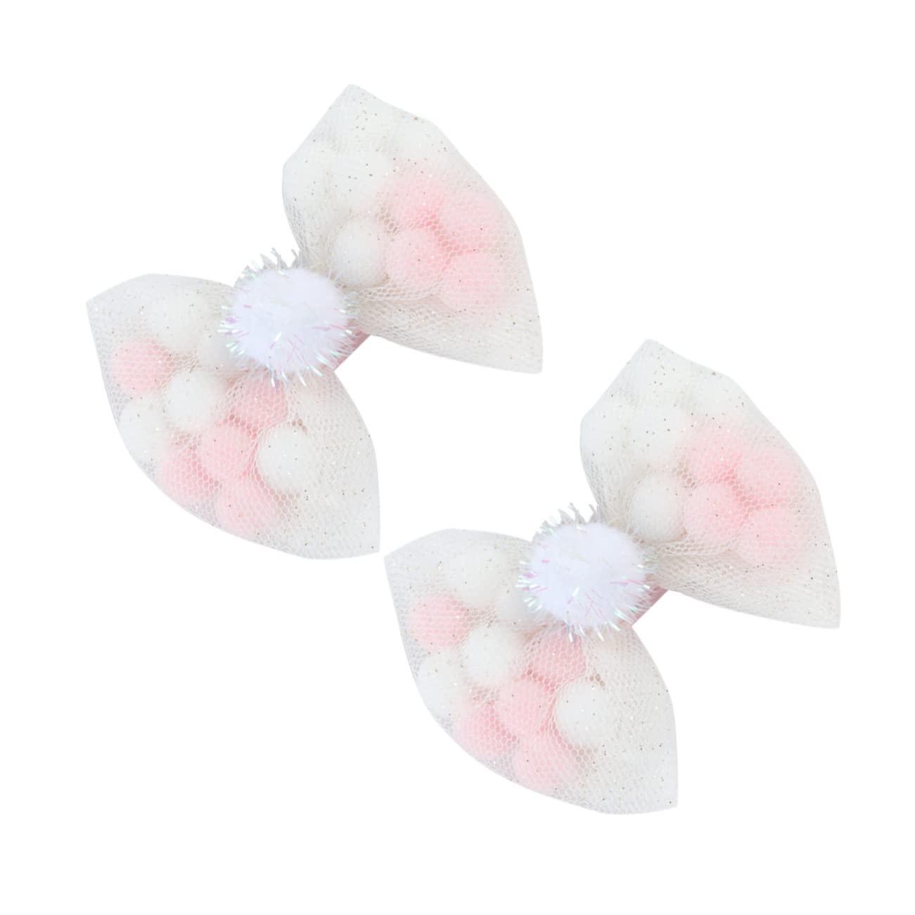 Minkissy 2Pcs Easter Bunny Hair Clips for Girls - Colorful Bowknot Mesh Barrettes Headbands for Baby, Toddler & Kids - Perfect for Easter Outfits, Spring Photos & Party Accessories