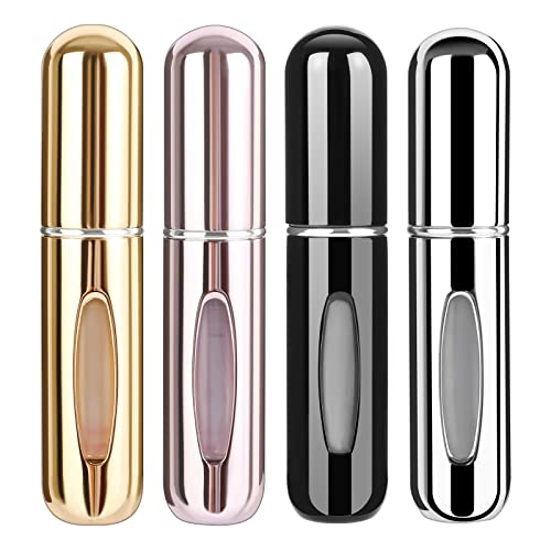 Refillable 5ml Mini Perfume Spray Bottle - Portable Travel Perfume Atomizer for Women & Men, Leak-Proof Scent Pump Case - Perfect for Airplane Carry-On, Gym Bag, Purse & Everyday Use (1 Pack)