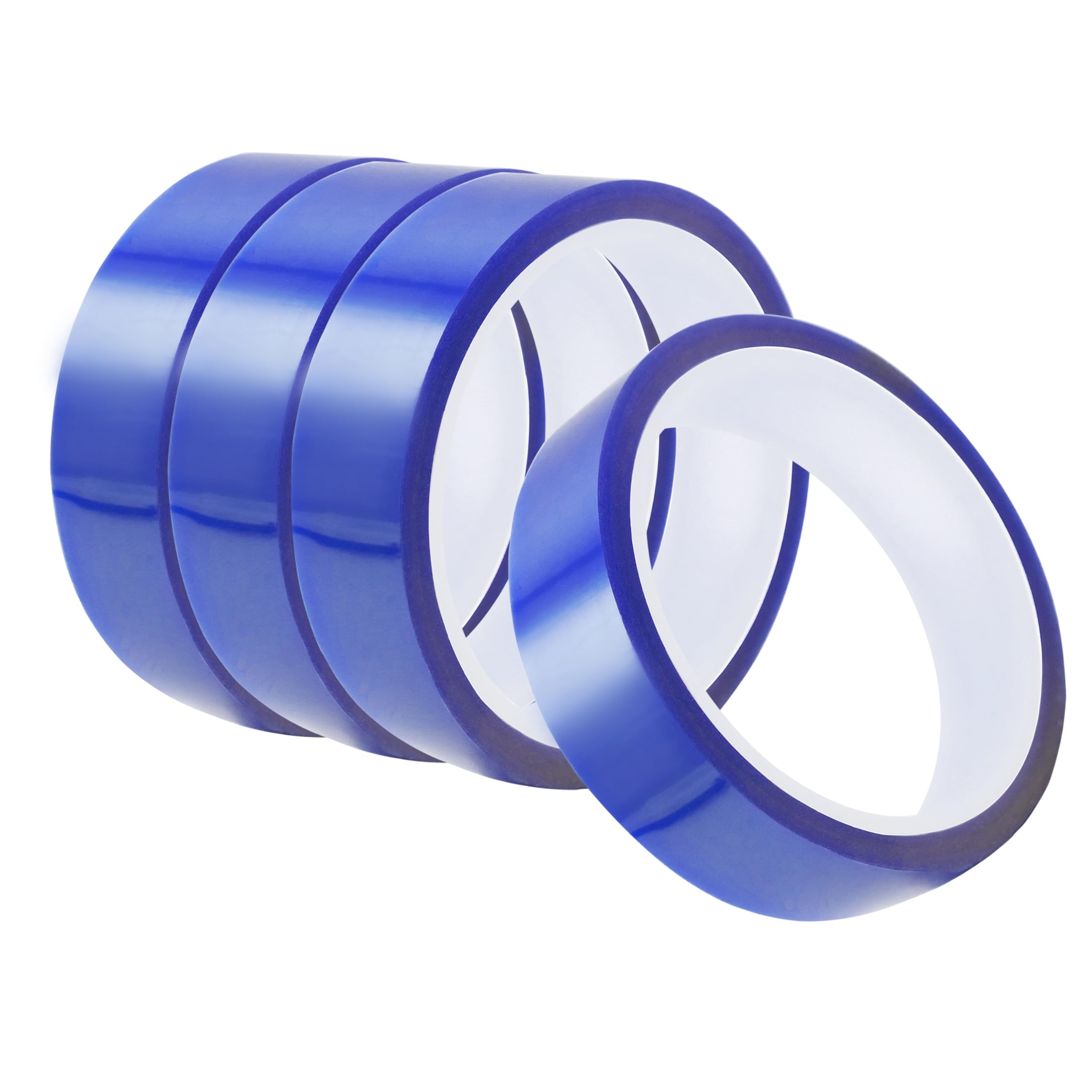 4 Rolls Heat Resistant Sublimation Tape - 20mm x 33m (108ft) No Residue Adhesive for Heat Transfer Press - Perfect for T-Shirts, Mugs & DIY Crafts (Blue)