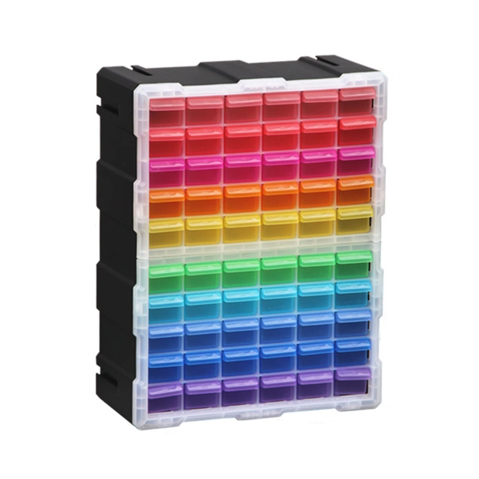 60-Drawer Clear Plastic Storage Cabinet for Small Parts - Wall Mounted Tool Organizer for Nuts, Bolts & Hardware (380x180x485mm) | Perfect for Workshop, Garage & Craft Room Organization