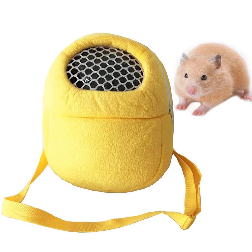 Portable Small Animal Carrier Bag with Shoulder Strap - Hamster, Hedgehog, Mouse, Rat, Sugar Glider, Squirrel, Chinchilla & Rabbit Travel Carrier (Size S, Yellow) | Perfect for Vet Visits, Outdoor Adventures & Daily Pet Transportation