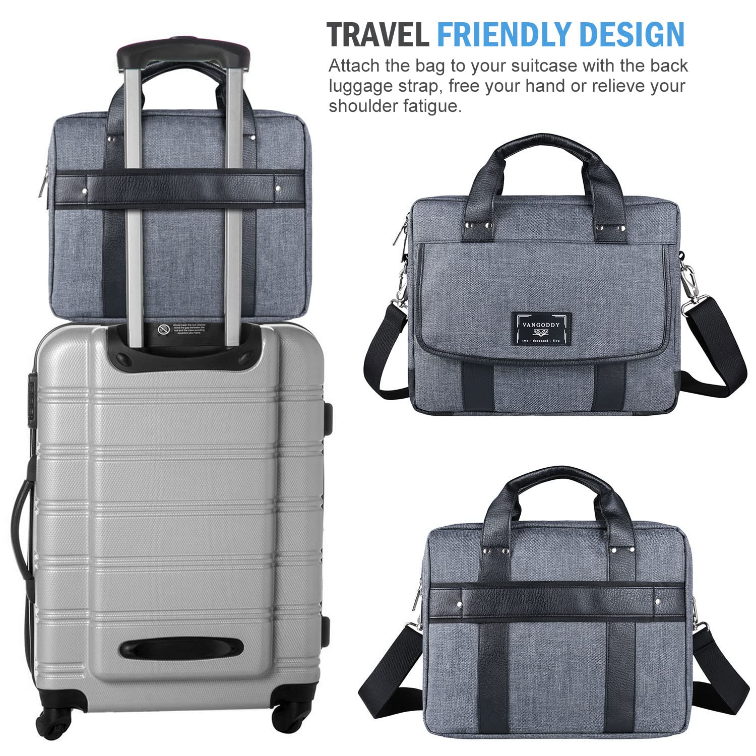 Waterproof 11.6-13 Inch Laptop Shoulder Bag - Compatible with iPad Pro 13-inch (M4), iPad Air 13-inch (M2) 2024, iPad Pro 12.9 inch - Perfect for Business Travel, Commuting & College Students