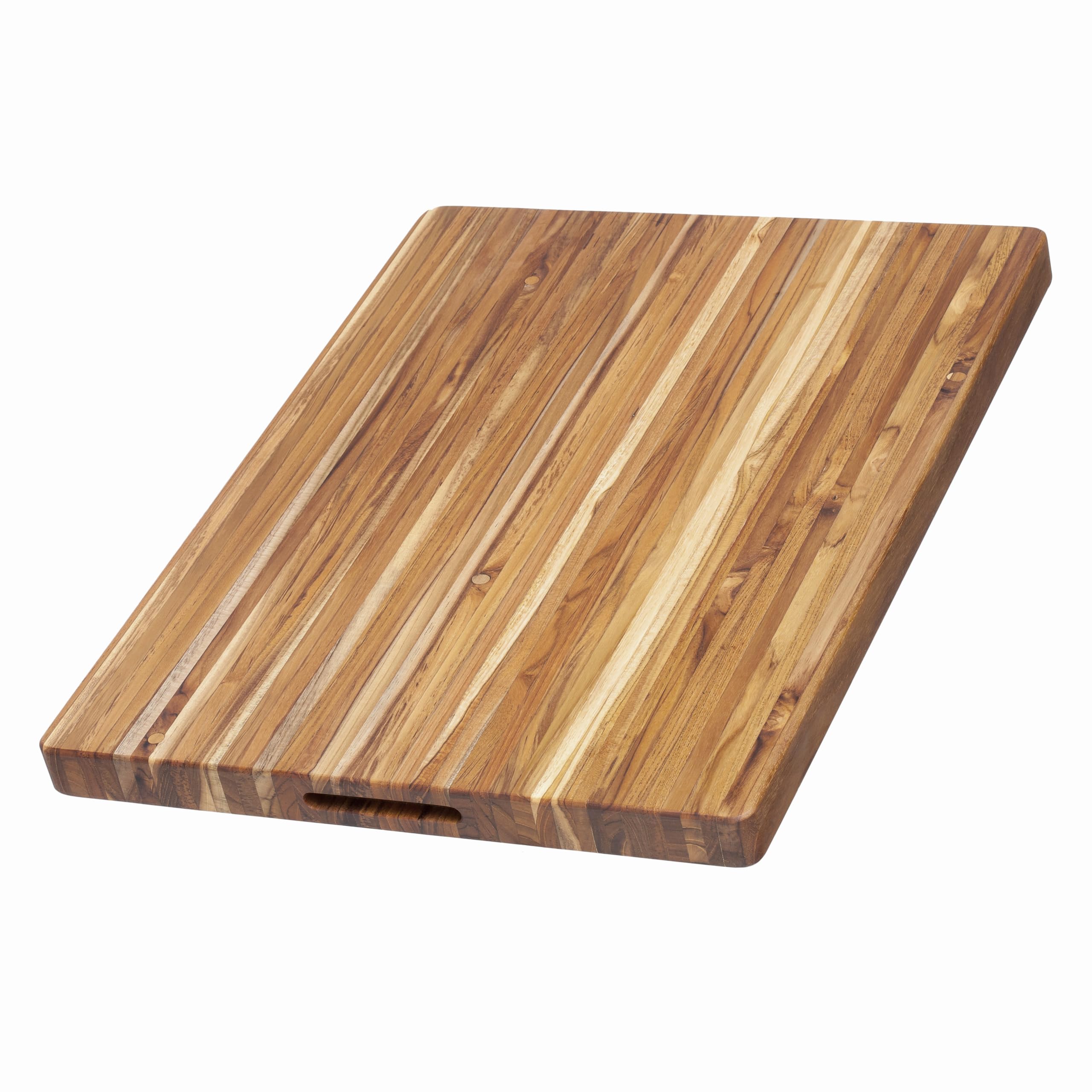 Premium Teak Wood Cutting Board XL - Extra Large Reversible Edge Grain Chopping Board with Grip Handles - FSC Certified Knife-Friendly Kitchen Essential for Meat, Vegetables & Bread Preparation