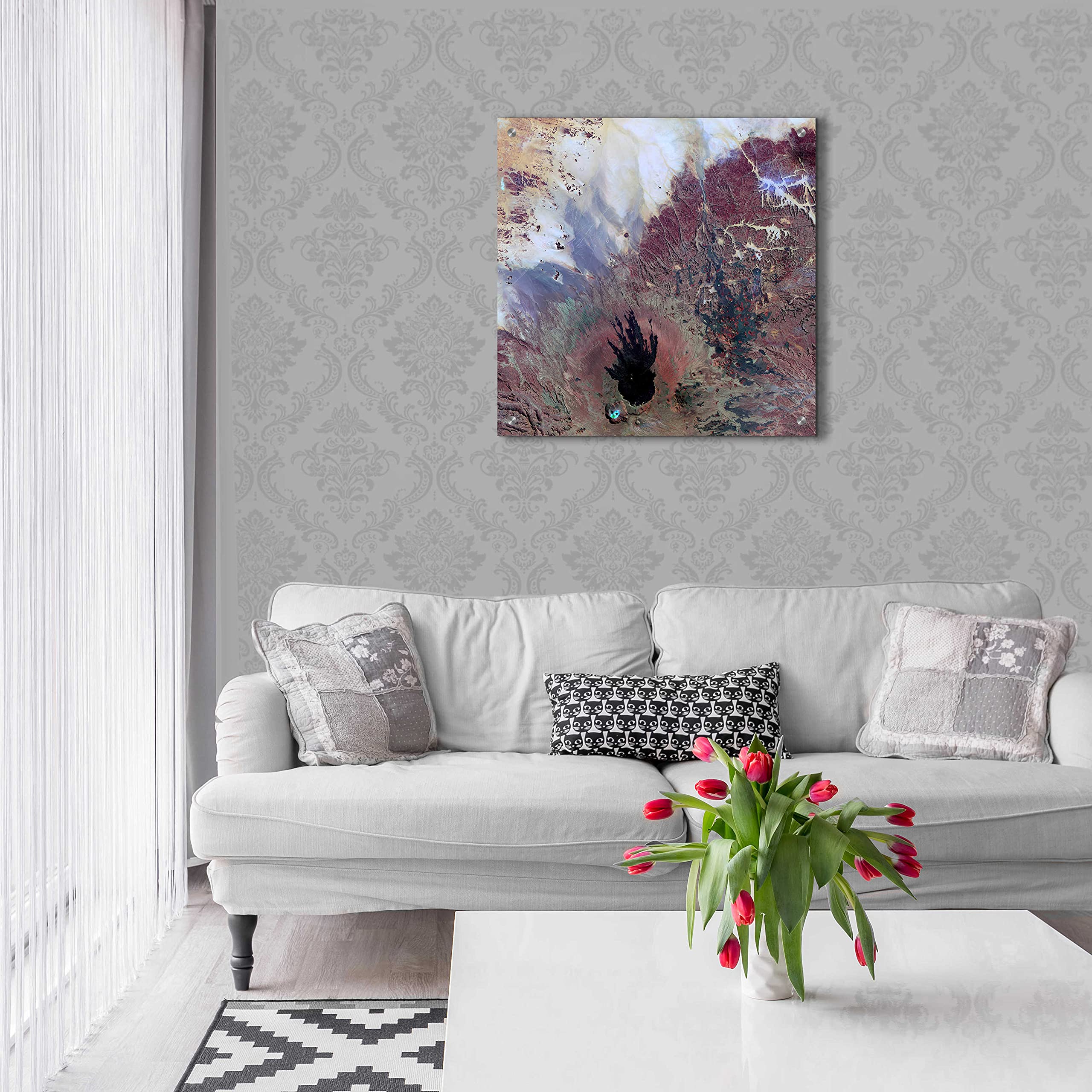 Epic 'Earth as Art: The Watcher' Acrylic Glass Wall Art - 24x24 Inches Modern Home Decor for Living Room, Bedroom & Office