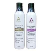 AHGLOW Keratin Shampoo & Conditioner Set - Protein & Moisture Treatment for Dry, Damaged, Chemically Treated Hair (250ml x 2) | Perfect for Salon-Quality Hair Care at Home