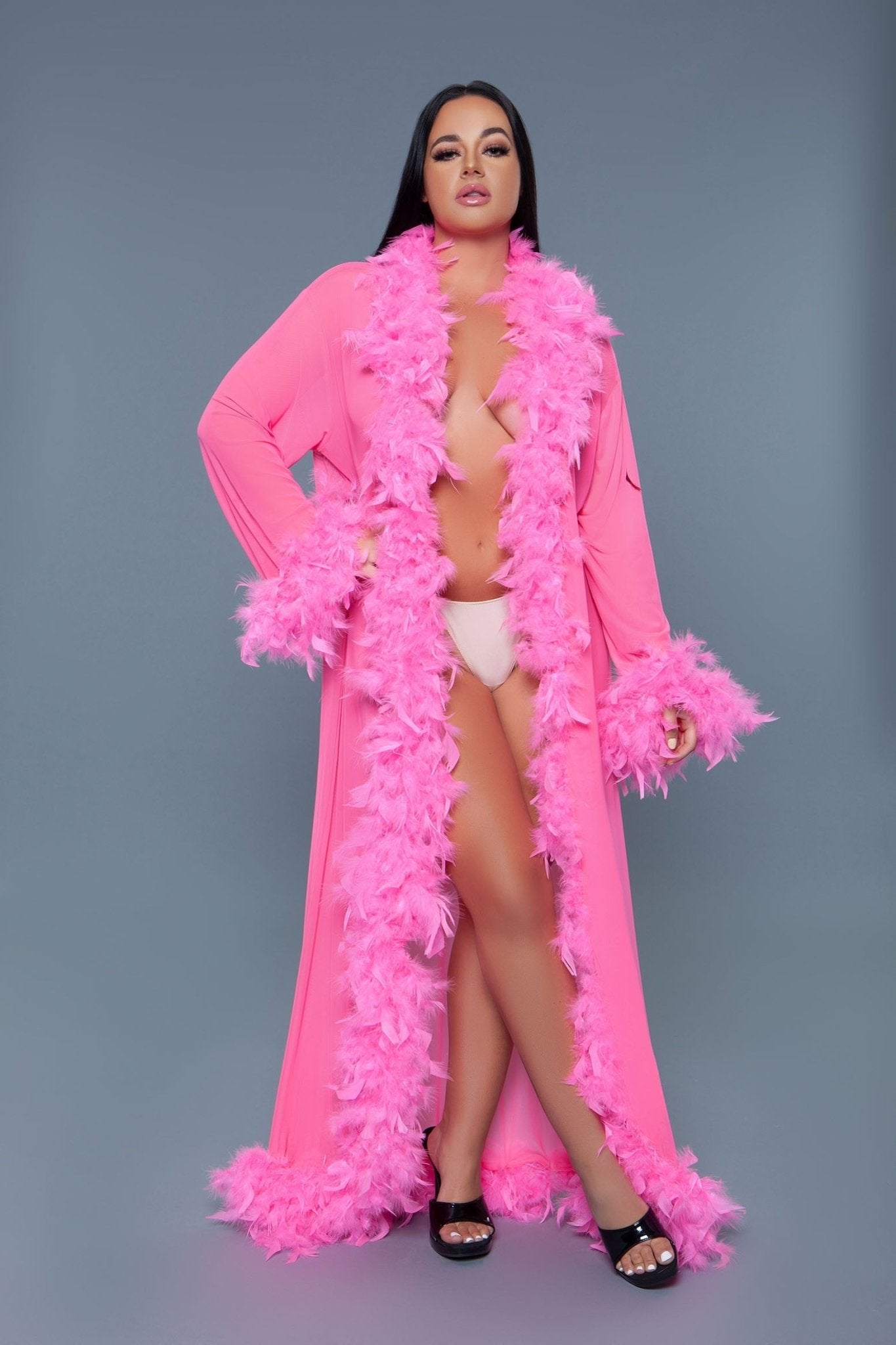 BeWicked Women's Glamour Robe BW834 - Sexy Satin Lingerie Robe for Women - Perfect for Boudoir, Bridal Shower & Romantic Nights